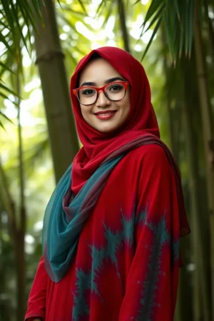 Red & Green mix Tie Dye Kameez