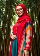 Tie Dye Red mix Kameez